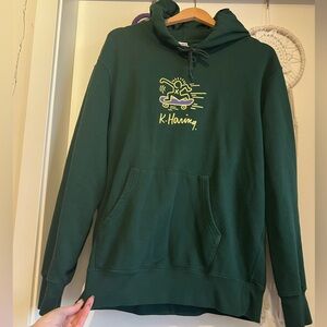 Uniqlo Emerald Green Keith Harring Hoodie